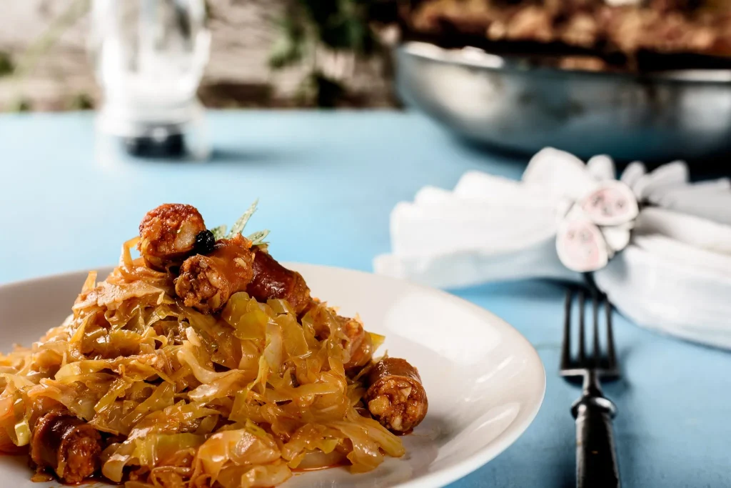 Fried Cabbage and Sausage Kielbasa