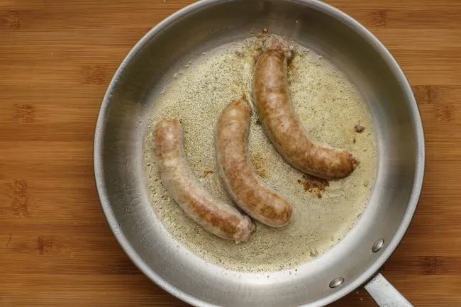 Sear sausages - gp - SunCakeMom