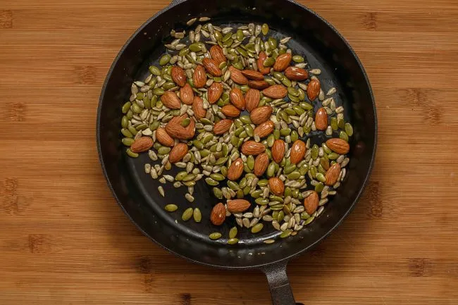 Sunflower-pumpkin-seed-almond-roast-sear-stur-cast-iron-skillet--gp--1-SunCakeMom